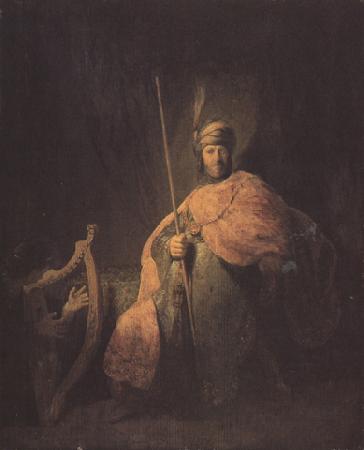REMBRANDT Harmenszoon van Rijn David playing the Harp for aul (mk330 Germany oil painting art